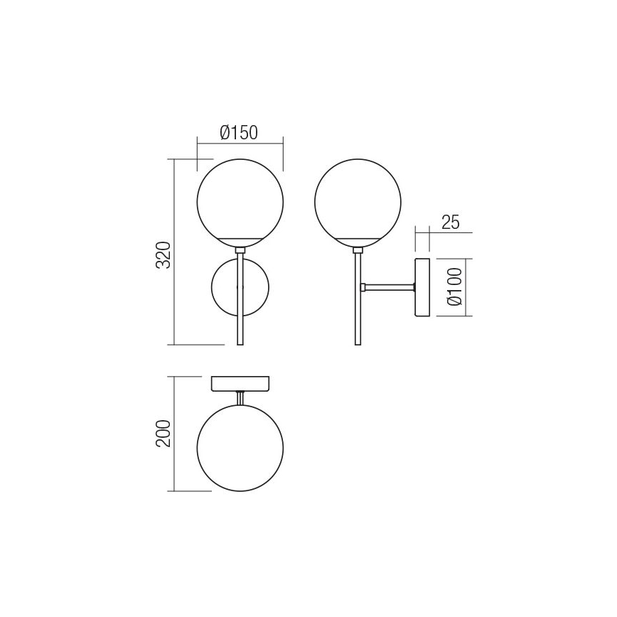 Redo 01-2942 - Lámpara de pared MUNDI 1xE14/28W/230V cobre/ahumado
