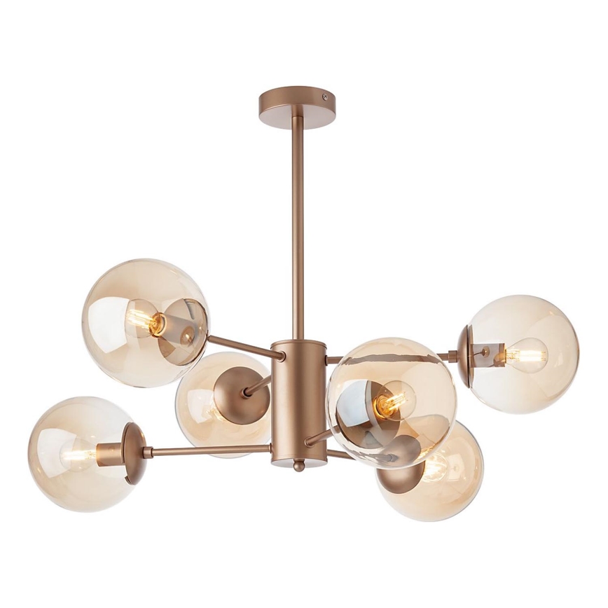 Redo 01-2943 - Lámpara colgante MUNDI 6xE14/28W/230V cobre