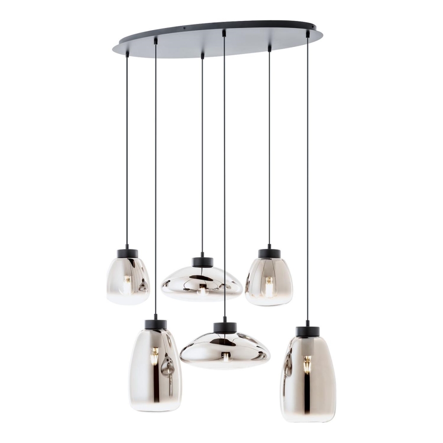 Redo 01-3212 - Lámpara colgante LUKE 6xE27/42W/230V negro