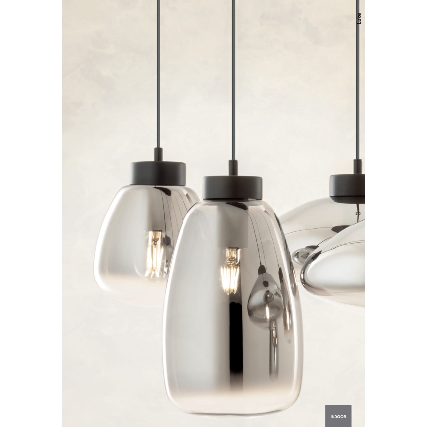 Redo 01-3212 - Lámpara colgante LUKE 6xE27/42W/230V negro