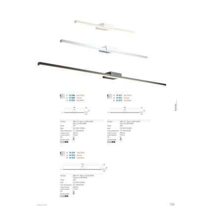 Redo 01-3268 - Iluminación LED para espejos de baño ASTON LED/12W/230V 60 cm CRI 90 IP44 blanco