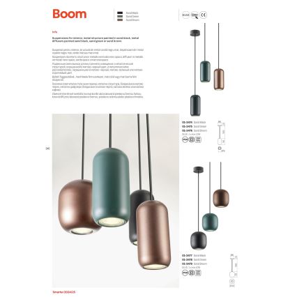 Redo 01-3476 - Lámpara colgante BOOM 1xGU10/10W/230V diá. 7,6 cm marrón