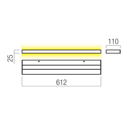 Redo 01-3555 - Aplique LED SEED LED/30W/230V negro