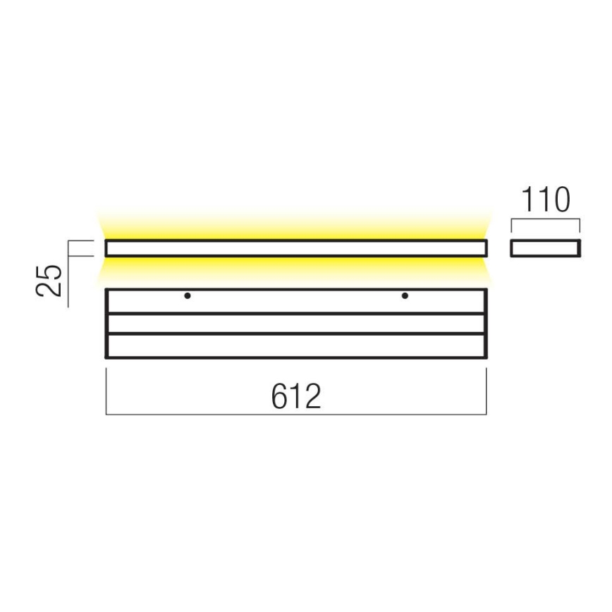 Redo 01-3555 - Aplique LED SEED LED/30W/230V negro