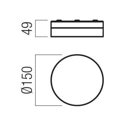 Redo 01-3729 - Plafón LED de baño FRISBI LED/8W/230V diá. 15 cm CRI 90 IP44 blanco