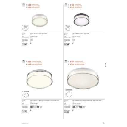 Redo 01-3731 - Plafón LED de baño FRISBI LED/12W/230V diá. 23 cm CRI 90 3000/4000K IP44 blanco