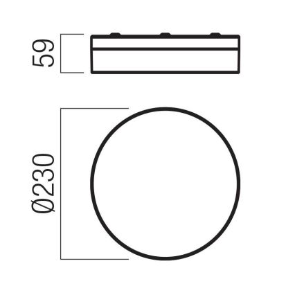 Redo 01-3731 - Plafón LED de baño FRISBI LED/12W/230V diá. 23 cm CRI 90 3000/4000K IP44 blanco