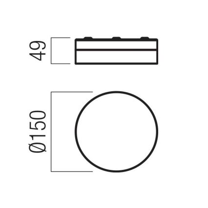 Redo 01-3733 - Plafón LED de baño FRISBI LED/8W/230V diá. 15 cm CRI 90 IP44 negro