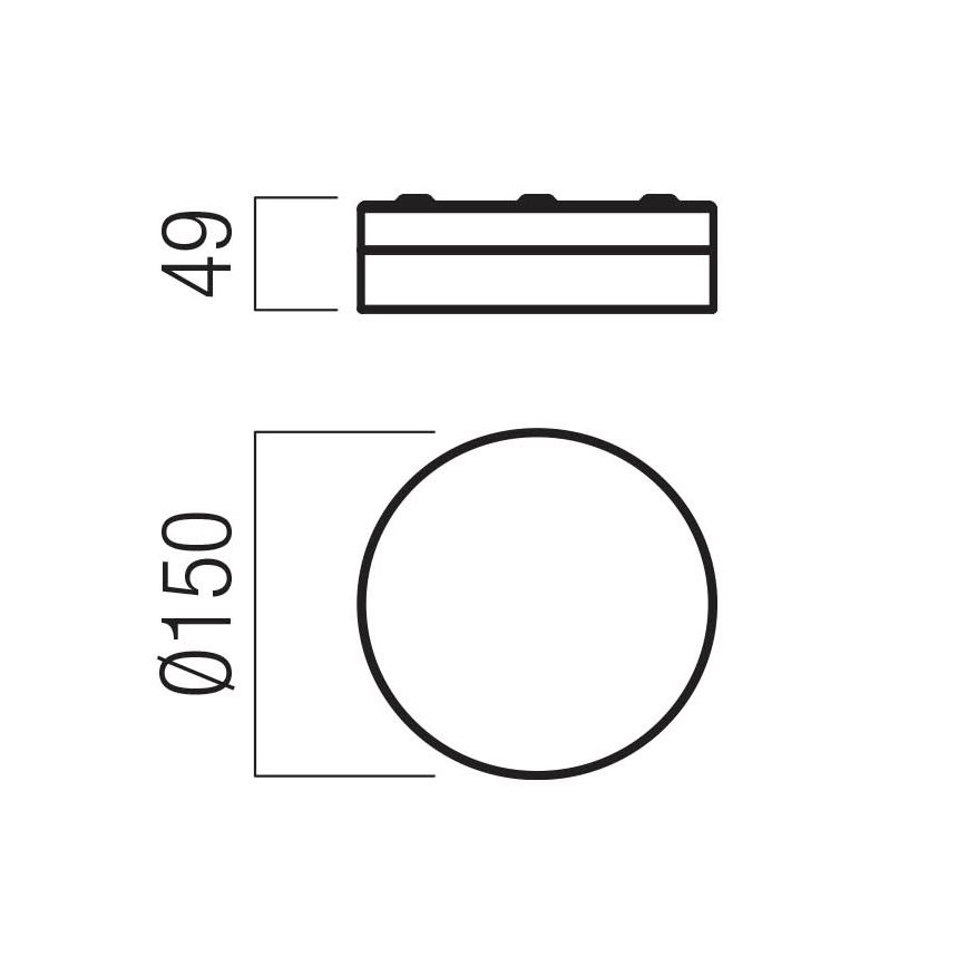 Redo 01-3733 - Plafón LED de baño FRISBI LED/8W/230V diá. 15 cm CRI 90 IP44 negro