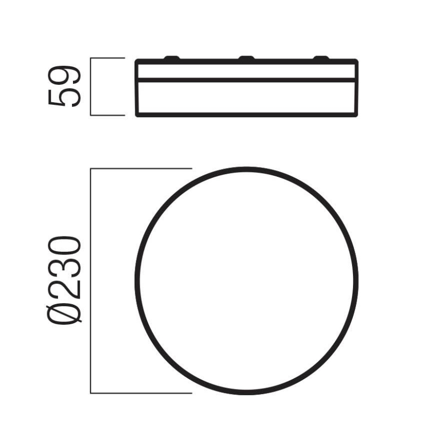 Redo 01-3735 - Plafón LED de baño FRISBI LED/12W/230V diá. 23 cm CRI 90 3000/4000K IP44 negro