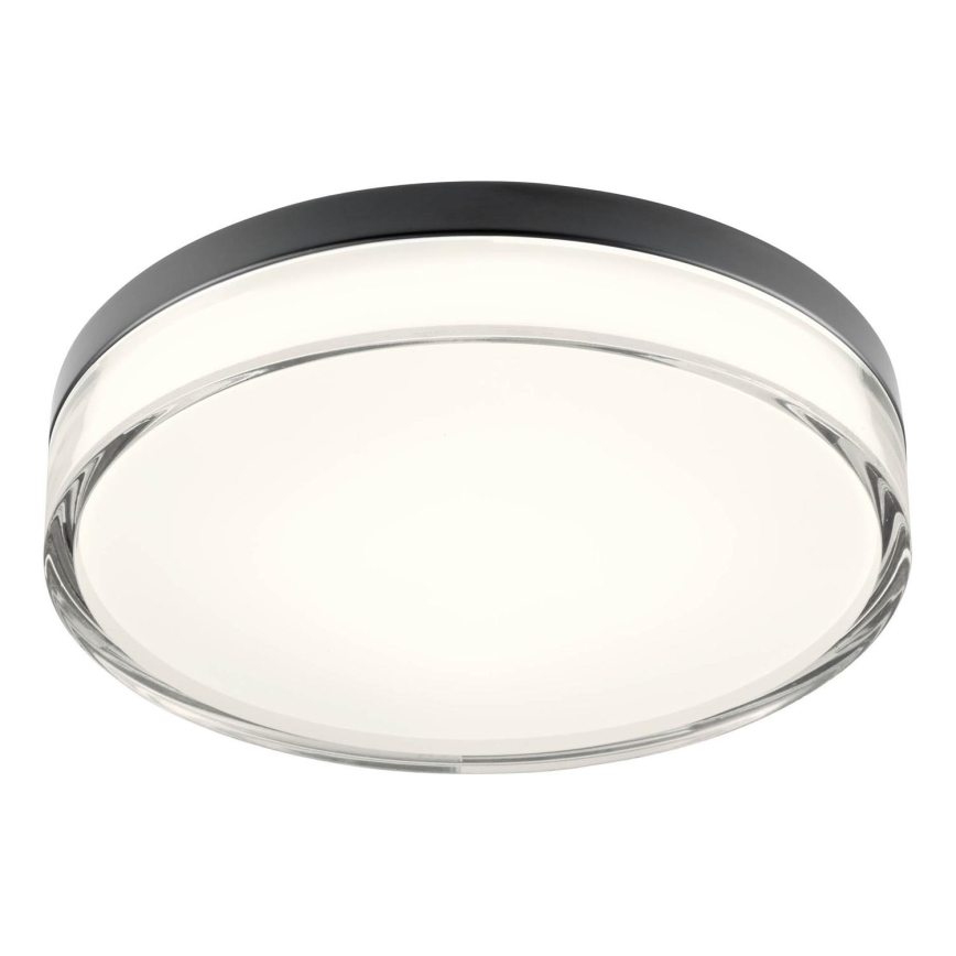 Redo 01-3736 - Plafón LED de baño FRISBI LED/18W/230V diá. 28 cm CRI 90 3000/4000K IP44 negro
