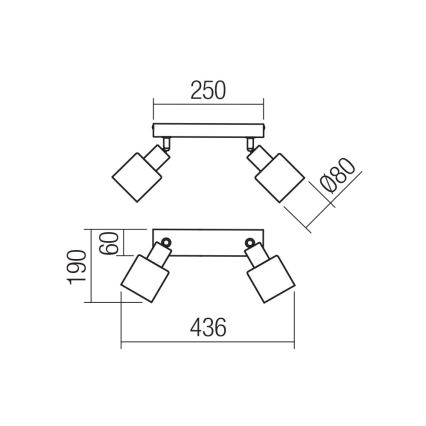 Redo 01-3985 - Foco ROTIS 2xE14/15W/230V