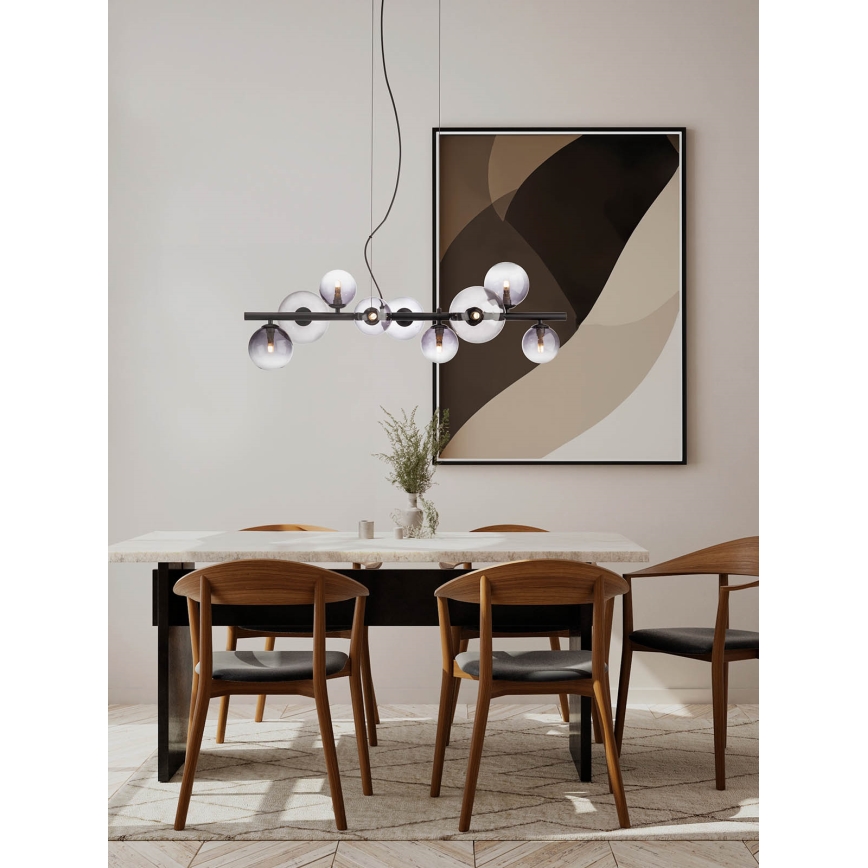 Redo 01-3989 - Lámpara colgante ASTRA 9xG9/8W/230V negro