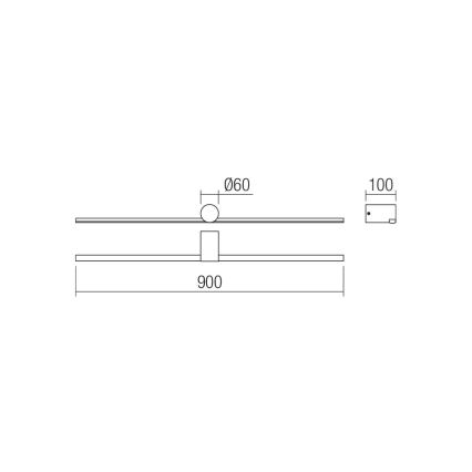 Redo 01-4036 - Iluminación LED para espejos de baño ROW LED/18W/230V 90 cm IP44 negro