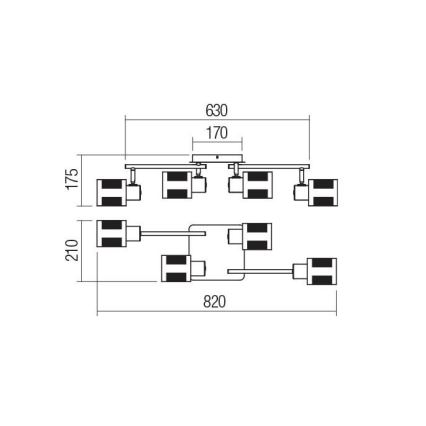 Redo 04-522 - Lámpara de techo BASKET 4xE27/42W/230V bronce
