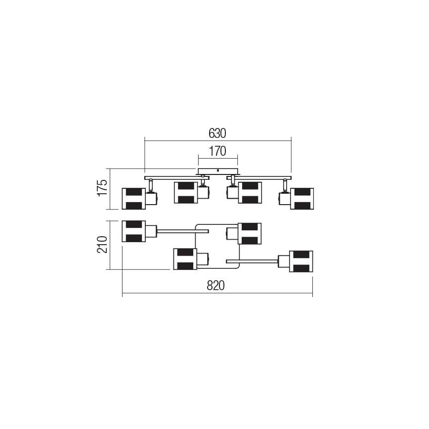 Redo 04-522 - Lámpara de techo BASKET 4xE27/42W/230V bronce