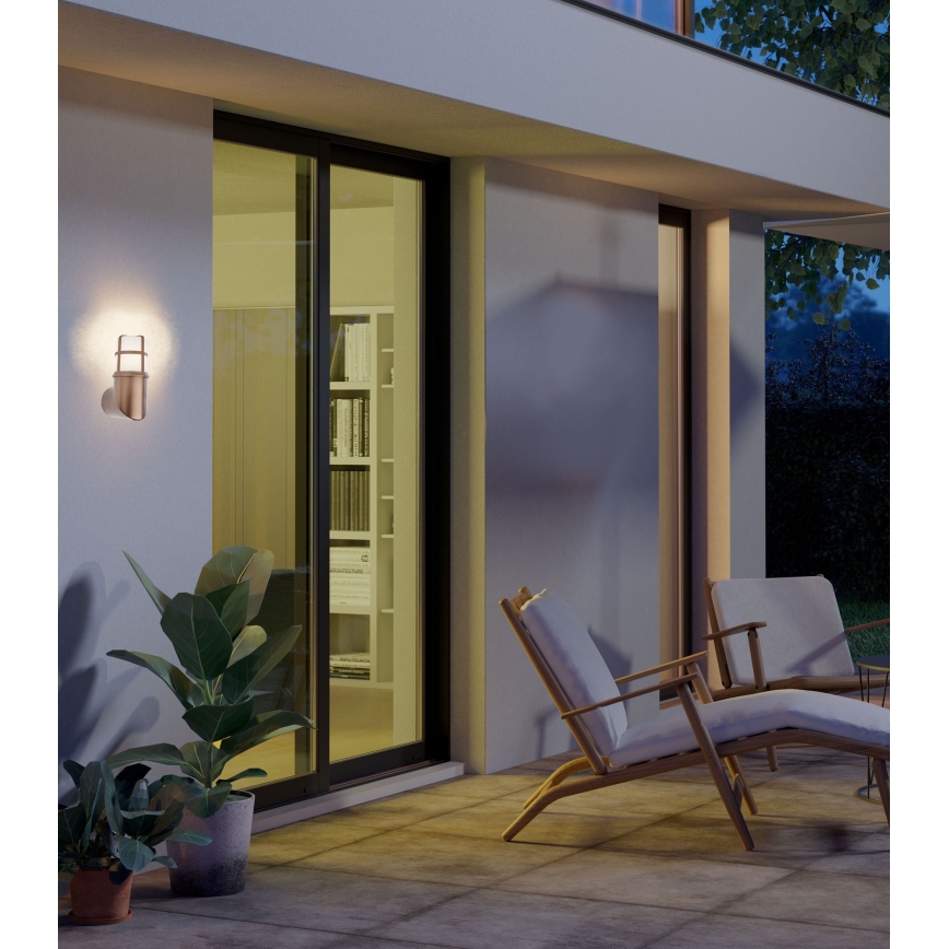 Redo 90197 - Lámpara de pared exterior TRITON 1xE27/28W/230V IP54 cobre