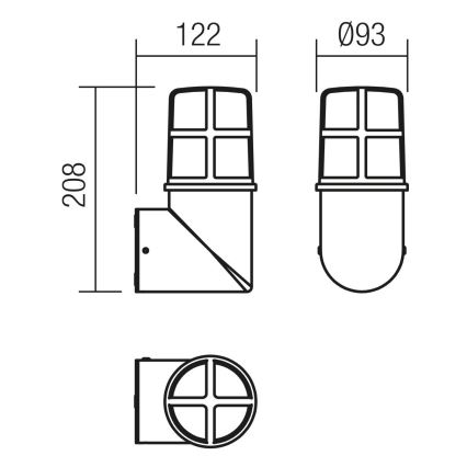Redo 90198 - Lámpara de pared exterior TRITON 1xE27/28W/230V IP54 negra