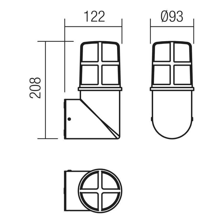 Redo 90198 - Lámpara de pared exterior TRITON 1xE27/28W/230V IP54 negra
