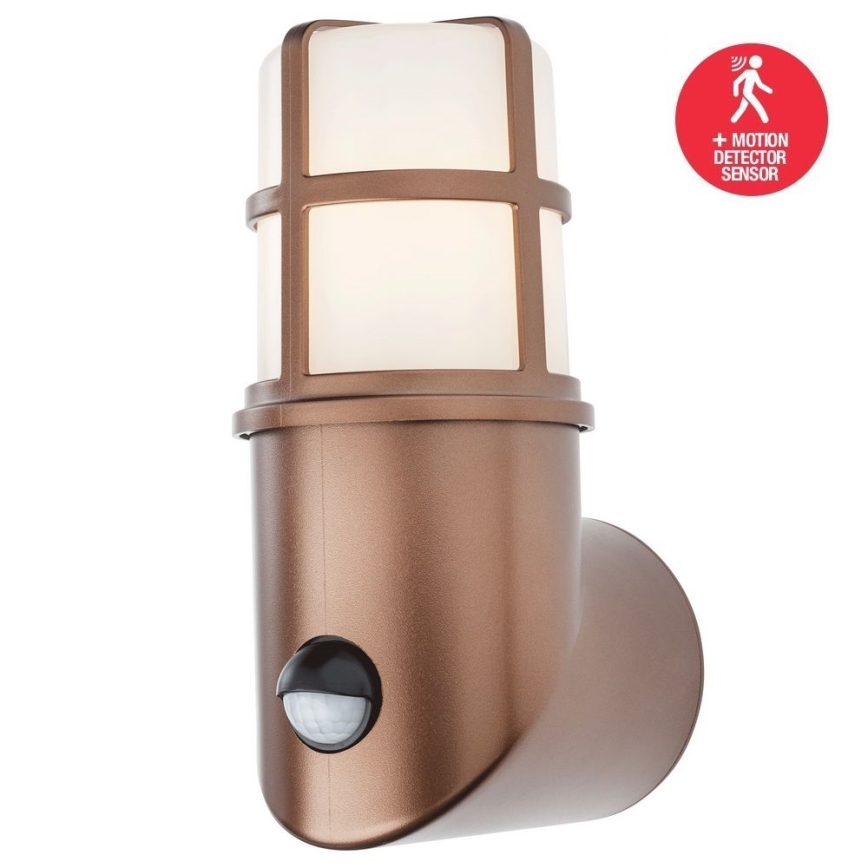 Redo 90200 - Lámpara de exterior con sensor TRITON 1xE27/28W/230V IP54 cobre