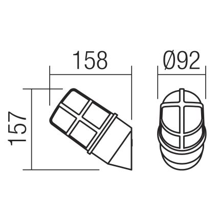 Redo 90203 - Aplique de exterior TRITON 1xE27/28W/230V IP54 cobre