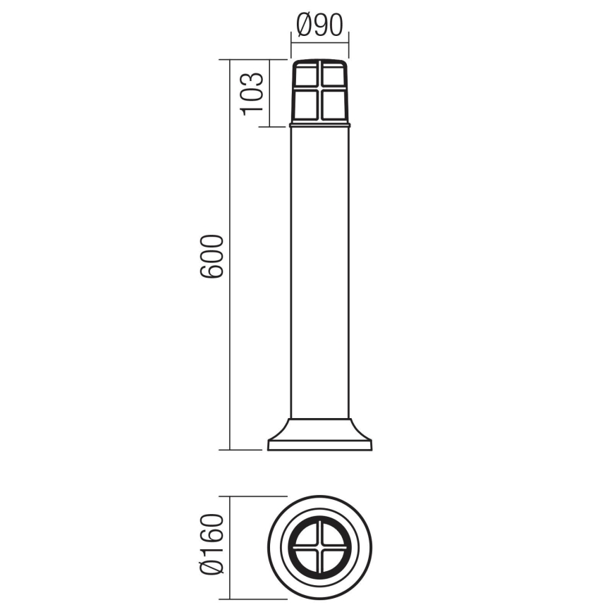 Redo 90246 - Lámpara de exterior TRITON 1xE27/28W/230V IP54 negro