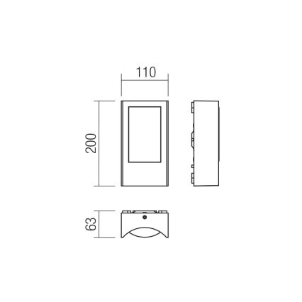 Redo 90484 - Aplique LED para exterior WARP LED/8W/230V 3000K IP44 marrón