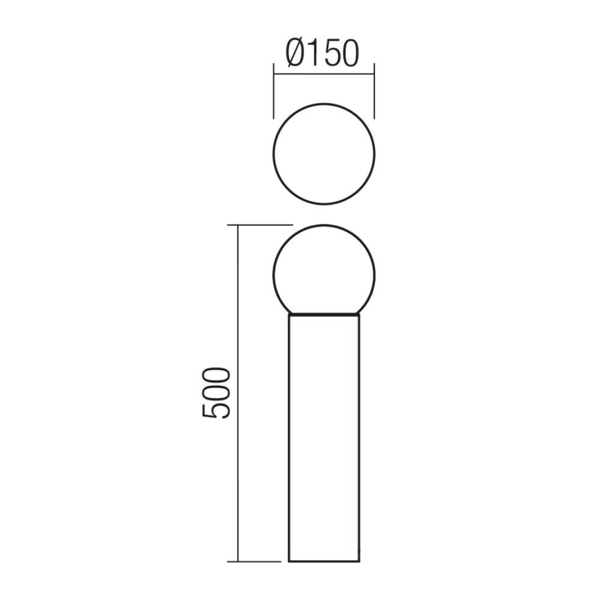Redo 90642 - Lámpara de exterior BULK 1xE27/28W/230V 50 cm IP44 antracita
