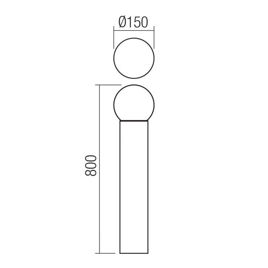 Redo 90643 - Lámpara de exterior BULK 1xE27/28W/230V 80 cm IP44 antracita