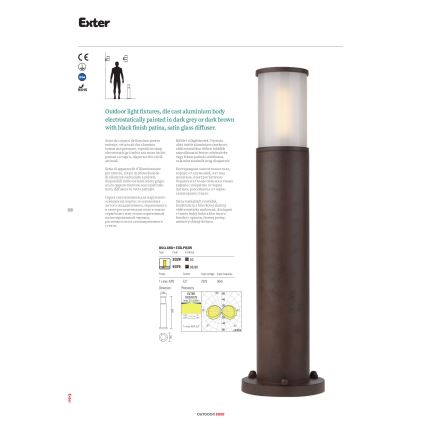 Redo 9326 - Aplique EXTER 1xE27/42W/230V IP54