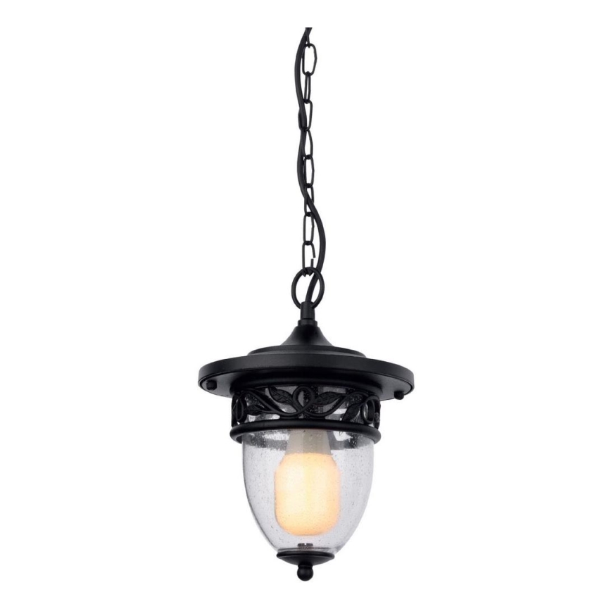 Redo 9399 - Lámpara de exterior colgante en cadena BASEL 1xE27/42W/230V IP44 negro