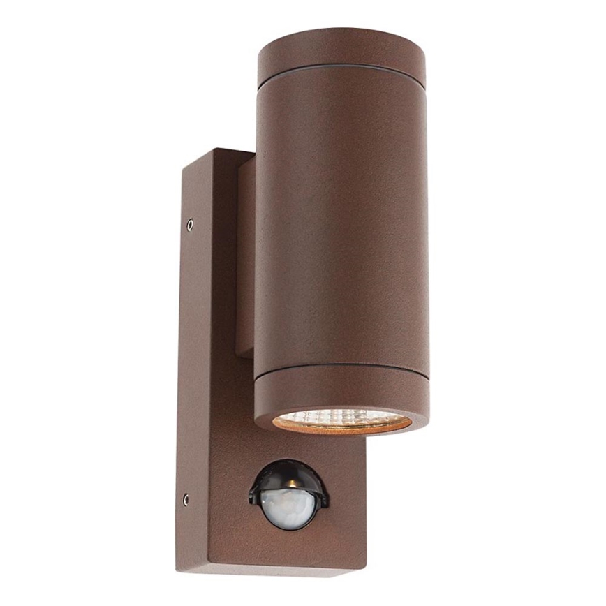 Redo 9455 - LED Aplique para exterior con sensor VINCE 2xLED/3W/230V IP54 marrón