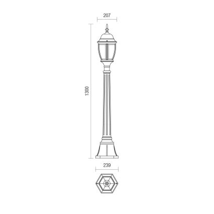 Redo 9608 - Lámpara de exterior SEVILLA 1xE27/42W/230V IP44 dorado/pátina