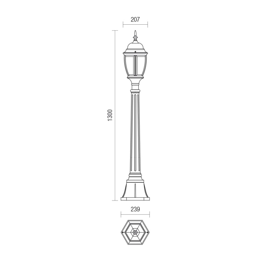 Redo 9608 - Lámpara de exterior SEVILLA 1xE27/42W/230V IP44 dorado/pátina