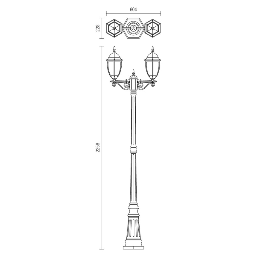 Redo 9609 - Lámpara de exterior SEVILLA 2xE27/42W/230V IP44 dorado/pátina