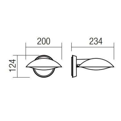 Redo 9617 - Aplique LED de exterior CAPP LED/12W/230V IP54 antracita