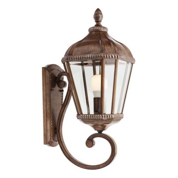 Redo 9656 - Aplique de pared exterior ESSEN 1xE27/70W/230V IP44 marrón con pátina