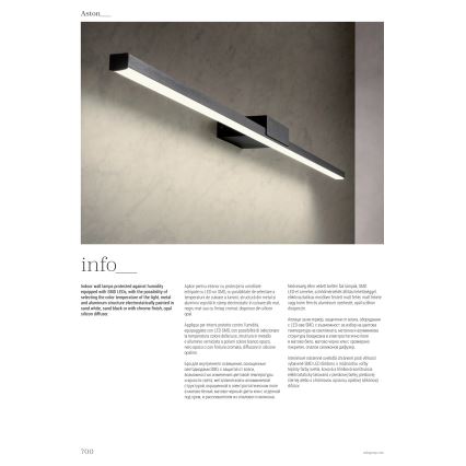 Redo01-3270 - Iluminación LED para espejos de baño ASTON LED/12W/230V 60 cm CRI 90 IP44 negro