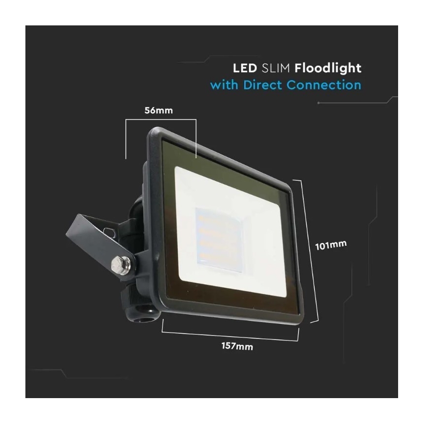 Reflector LED con conexión directa SAMSUNG CHIP LED/20W/230V IP65 6500K