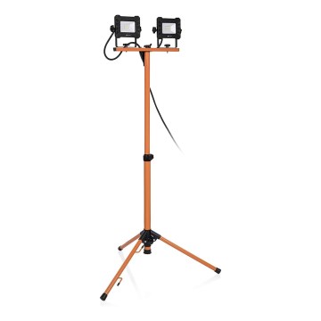 Reflector LED con soporte 2xLED/10W/230V 4000K IP65 naranja/negro
