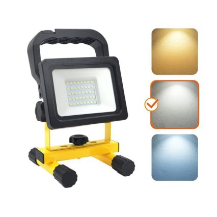Reflector portátil LED regulable TIGRA LED/20W/3,7V 4000K IP54 4400 mAh negro/amarillo