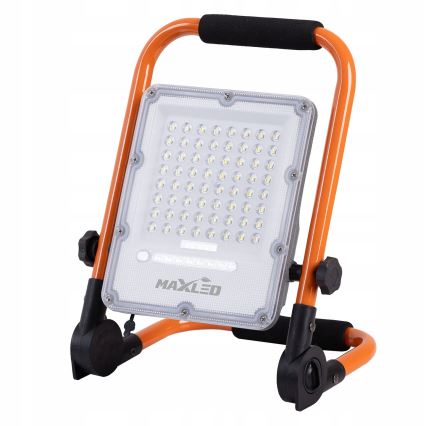 Reflector LED regulable recargable con soporte LED/100W/3,2V 4500K 10000 mAh IP65 naranja