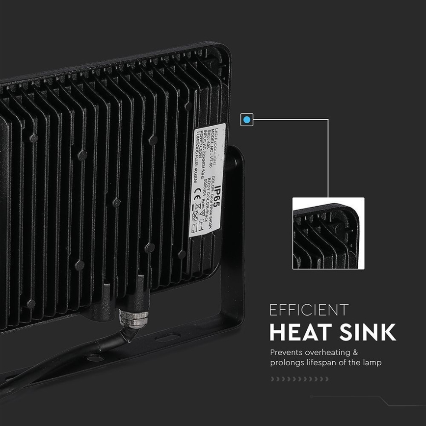 Reflector LED SAMSUNG CHIP LED/50W/230V 6500K IP65 negro