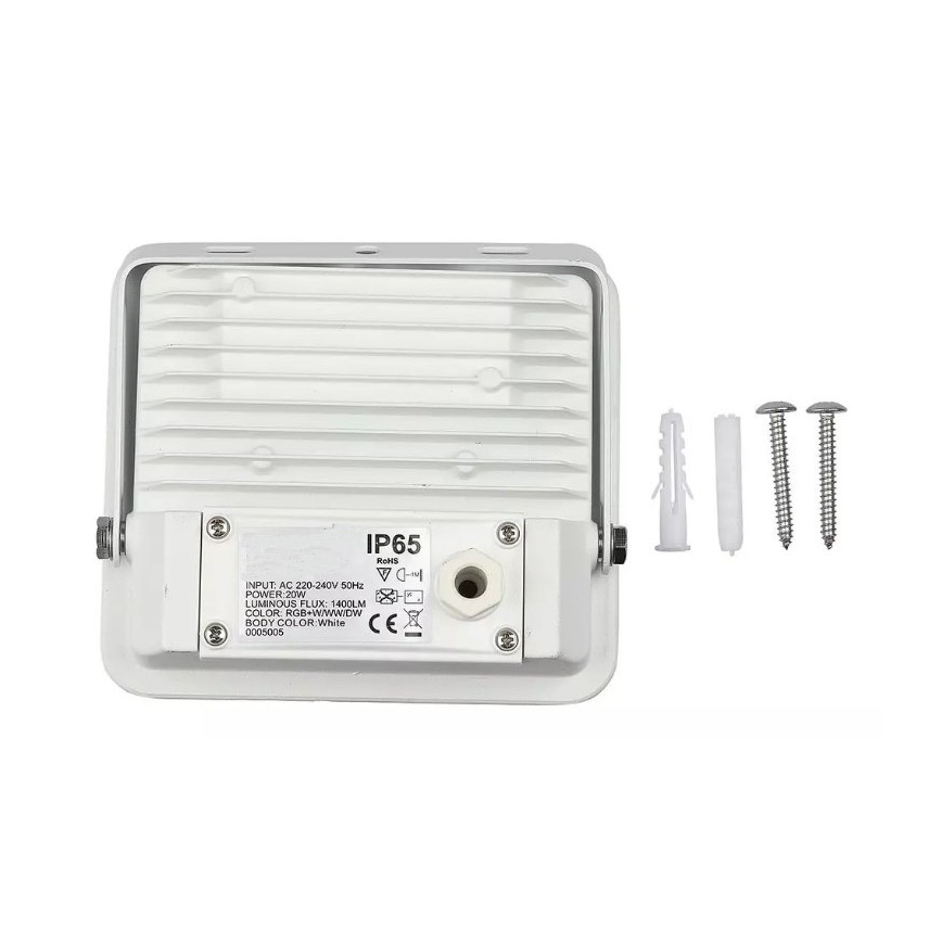 Reflector LED Smart regulable RGB LED/20W/230V IP65 blanco
