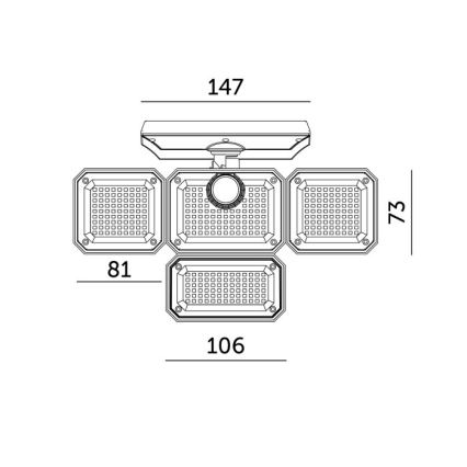 Foco solar LED con sensor GLOW LED/2,5W/3,7V 6500K IP44 2400 mAh + control remoto