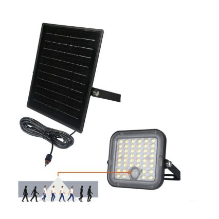 Foco solar LED regulable con sensor LED/10W/3,7V 3000/4000K IP65 3600 mAh + mando a distancia