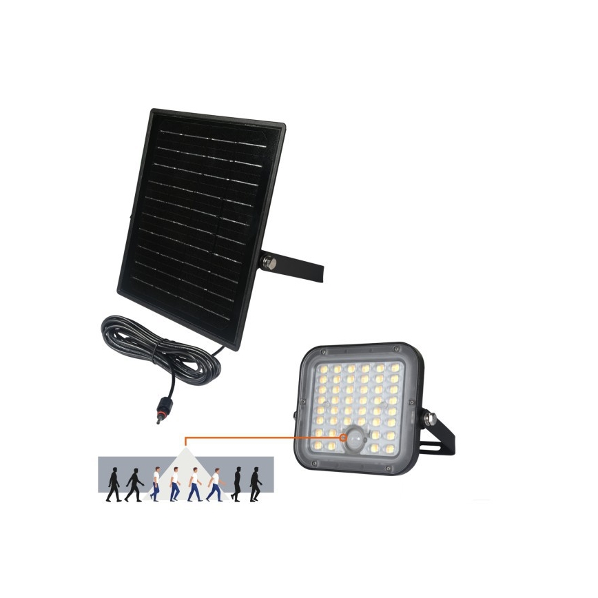 Foco solar LED regulable con sensor LED/10W/3,7V 3000/4000K IP65 3600 mAh + mando a distancia