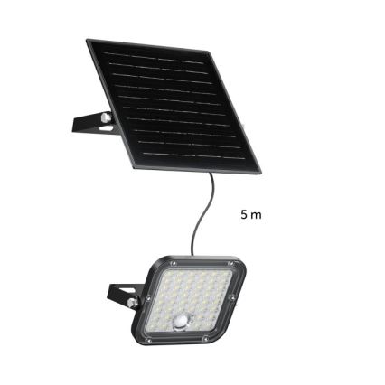 Foco solar LED regulable con sensor LED/10W/3,7V 3000/4000K IP65 3600 mAh + mando a distancia