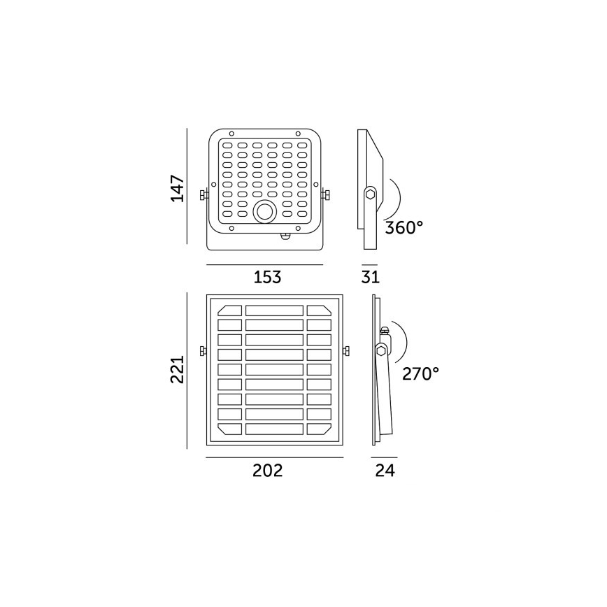 Foco solar LED regulable con sensor LED/10W/3,7V 3000/4000K IP65 3600 mAh + mando a distancia