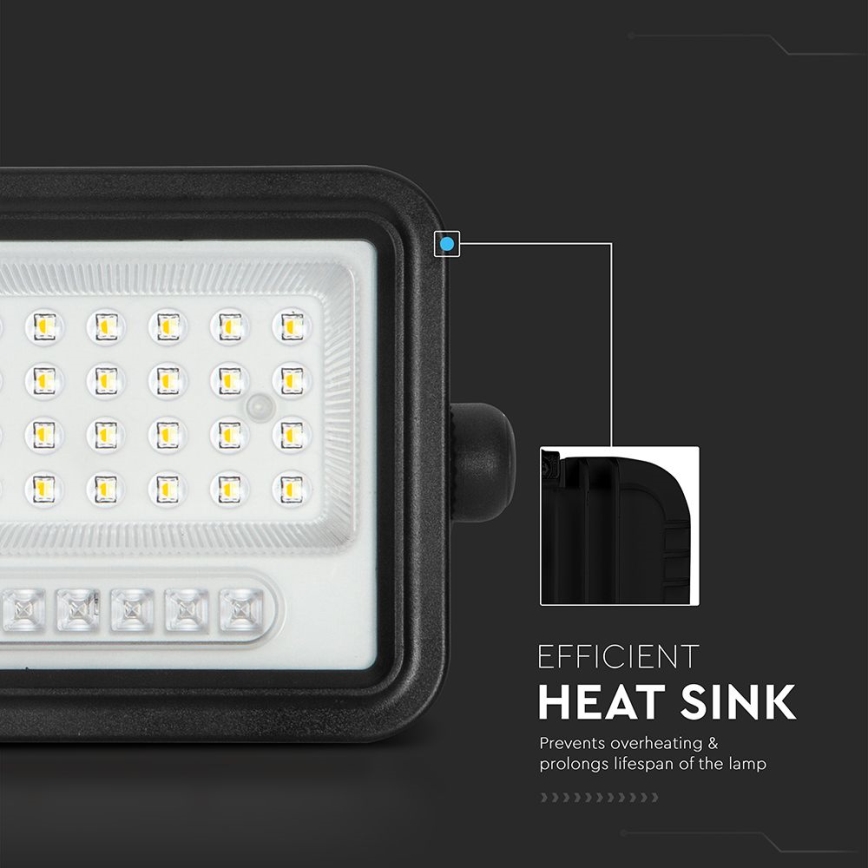 Proyector solar LED regulable LED/50W/3,2V 2000-8000K IP65 3800 mAh negro + mando a distancia